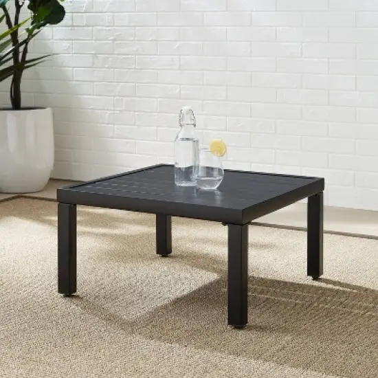 Piermont Outdoor Metal Sectional Side Table - Matte Black - Crosley image {1}