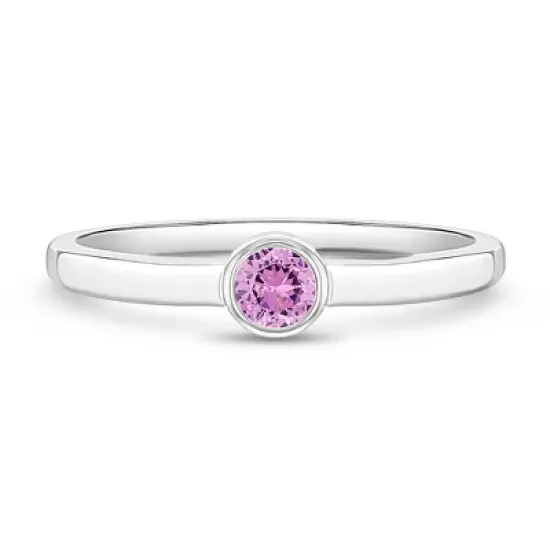 Girl's CZ Birthstone Sterling Silver Ring - In Season Jewelry image {8}
