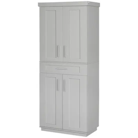 HOMCOM Modern Kitchen Pantry Freestanding Cabinet Cupboard with Doors and Drawer, Adjustable Shelving image {3}