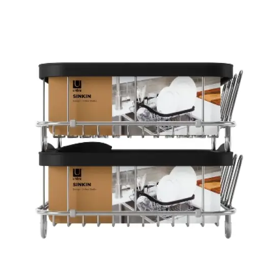 Umbra 11.3" Sinkin Multi-Use Rack Black/Nickel: Steel Dish Drying Rack, Hand Wash, 5 Year Warranty image {20}