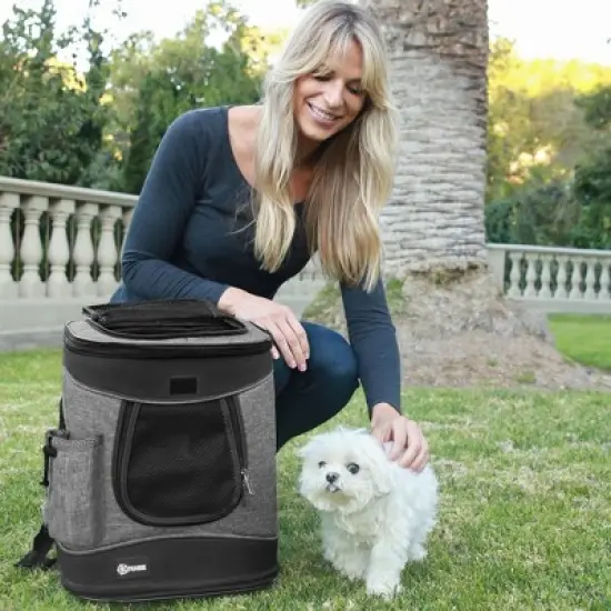 Small Cat and Dog Carrier Backpack, Two-Sided Entry Pet Backpack Travel Carrier, Airline-Approved, Padded Back Support - Tirrinia image {1}