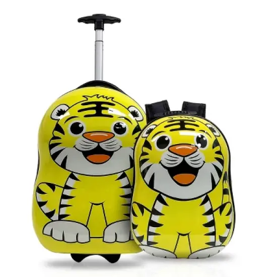 TUCCI Tigerlicious 2pc Kids' Hardside Carry On Luggage Set with 16" Suitcase & 13" Backpack image {5}