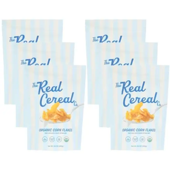 The Real Cereal Co. Organic Corn Flakes Cereal - Case of 6/8.4 oz image {4}