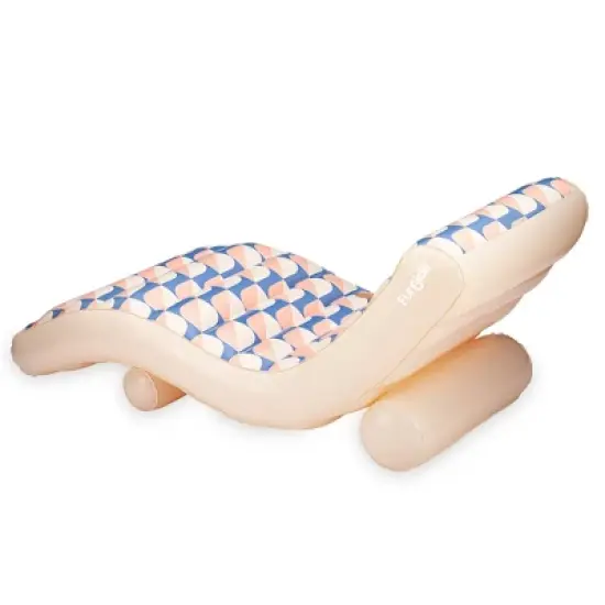 Funsicle: Inflatable Deco FunChaiser Pool & Water Float Lounge - Blue & Cream image {4}