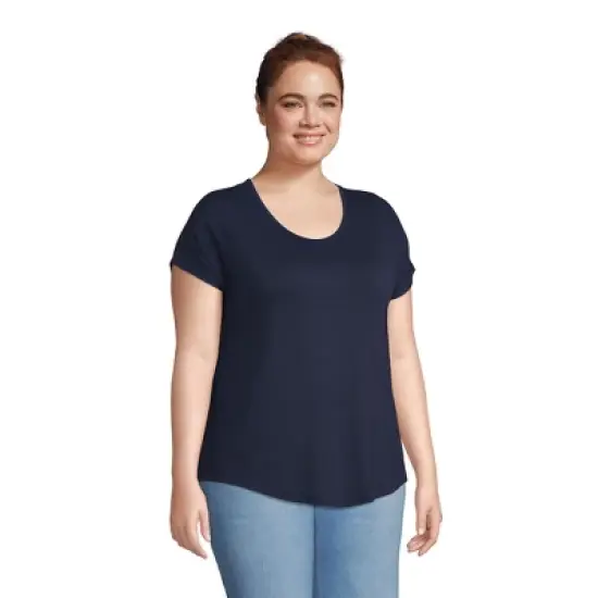 Lands' End Women's U-neck Jersey T-shirt image {2}