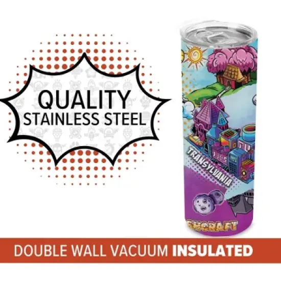 SMASHCRAFT 20 ounce Stainless Steel Double Walled Insulated Travel Tumbler Coffee Mug Cup, World Map image {3}