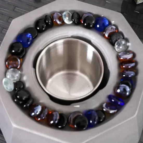 Outdoor Small Table Top Fire Pit - Light Gray - Captiva Designs image {3}