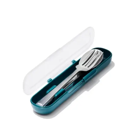 OXO Prep and Go Utensils with Case: Travel Reusable Utensil Set, Stainless Steel & Plastic, Dishwasher-Safe, Adult Use image {2}