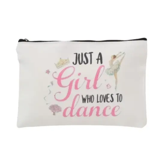 Unique Bargains Durable Dance Figure Pattern Makeup Bag White 1 Pc image {5}