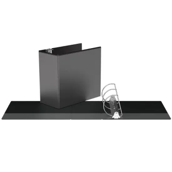 5" Premium Angle D Ring Binder 4pk Customizable View Black - Easyview: 950 Sheet Capacity, Hard Cover, 2 Pockets image {1}