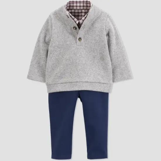 Carter's Just One You&reg;️ Baby Boys' Plaid Top & Bottom Set - Cream image {2}