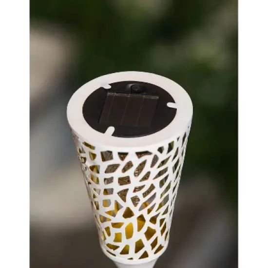 Evergreen Tapered Laser Cut Solar Interchangeable Finial, Ivory-  3.75x7.5x3.75 in Durable Hardware for Flags image {6}