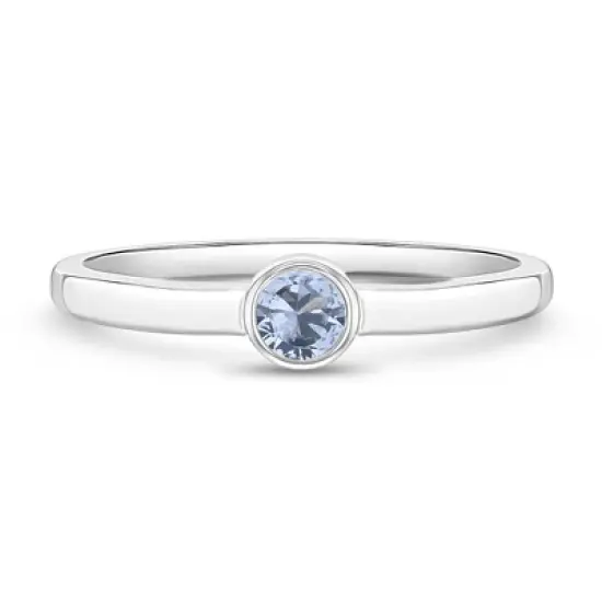 Girl's CZ Birthstone Sterling Silver Ring - In Season Jewelry image {10}