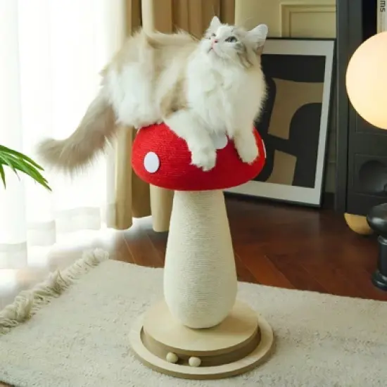Vertical cat tree, mushroom-shaped cat tree, cat scratching post,equipped with a stable base and durable sisal rope cat scratching board. image {4}