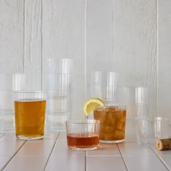 Bormioli Rocco Exclusiva Gin Fizz Glasses, Set of 12 - 17 Oz. Ribbed Drink Tumblers Made of Star Crystal Glass with XLT Treatment - Dishwasher Safe image {5}