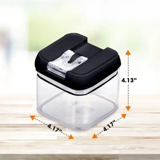 Cheer Collection Set of 12 One Size Airtight Food Storage Containers (Black) image {3}