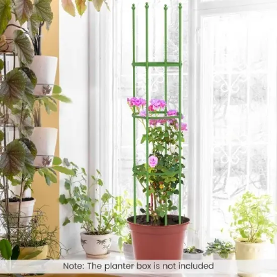 Costway 2-Pack Garden Trellis 57" Plant Support & Tomato Cages with Adjustable Height image {9}
