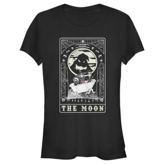 Junior's The Nightmare Before Christmas Halloween Oogie Boogie and his Boys Moon Tarot Card T-Shirt image {3}