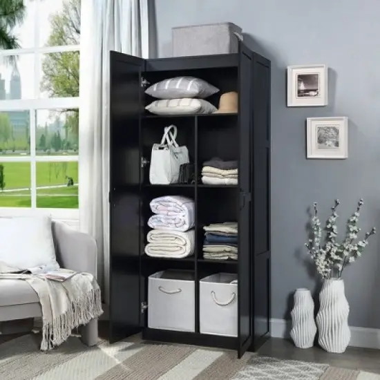 Hopkins Modern 7 Shelf Freestanding Storage Closet - Manhattan Comfort image {2}