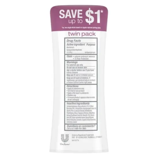 Dove Beauty Advanced Care Caring Coconut 72-Hour Women's Antiperspirant & Deodorant - 2.6oz/2pk image {1}