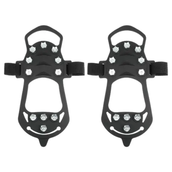 Unique Bargains Crampons Ice Cleats Shoes Spikes Grips Traction Black 1 Pair image {6}