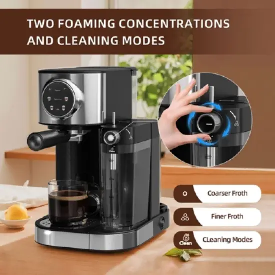 Kismile Espresso Machine 20Bar, Cappuccino Machine with Automatic Milk Frother,3 in 1 Professional Espresso Maker with Capsule Compatible image {7}