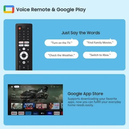 SYLVOX Smart RV TV, 24'' 12 Volt TV for RV Camper, Newest Google TV with Google Assitant App Store Chromecast, 1080P FHD DC/AC Powered Small Smart TV image {4}