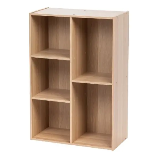 IRIS USA 5-Compartment Wood Organizer Bookcase Storage Shelf image {4}