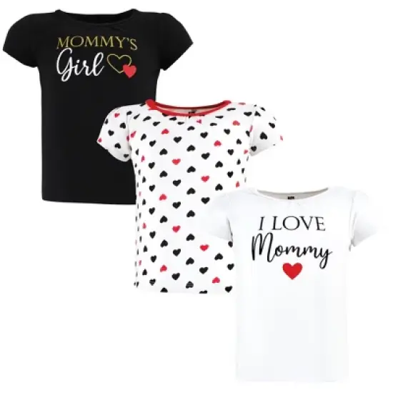 Hudson Baby Infant Girl Short Sleeve T-Shirts, Girl Mommy Red Black image {5}