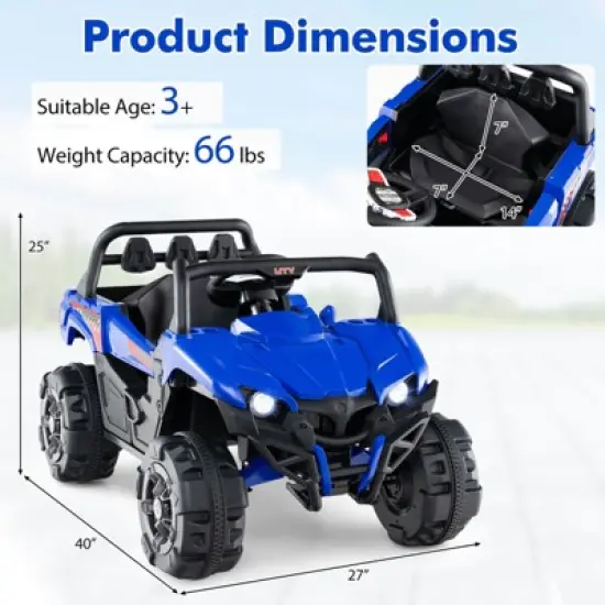 Infans 12V Kids Ride on Truck with Remote Control Slow Start Safety Belt Rear Storage image {1}