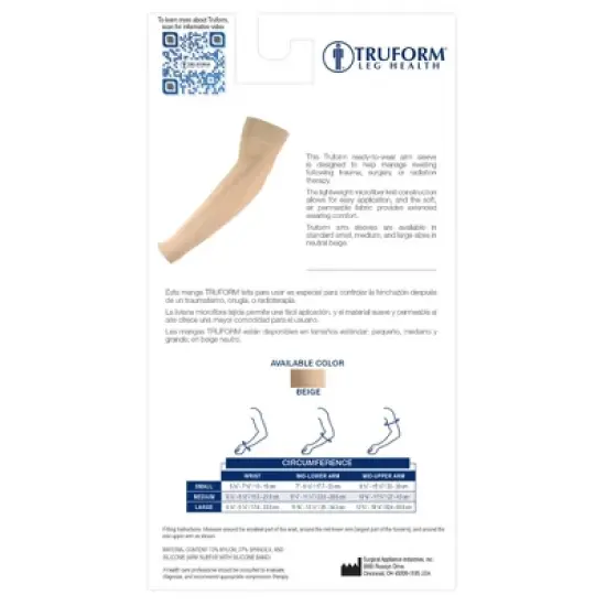 Truform Lymphedema Compression Arm Sleeve, 20-30 mmHg Post Mastectomy Support image {3}