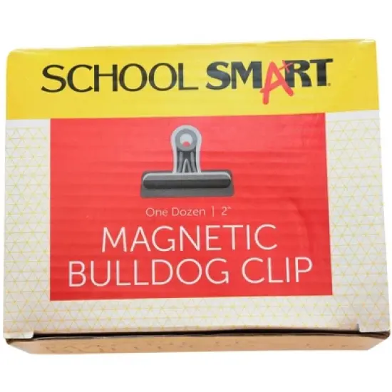 School Smart Magnetic Clips, 2 Inches, Nickel Plated, Pack of 12 image {1}