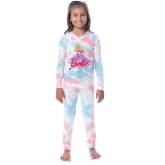 Barbie Girls' Princess Doll Unicorn Unisex Child 2 Piece Sleep Pajama Set Multicolored image {4}