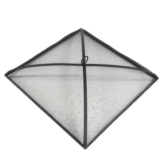 Sunnydaze Outdoor Heavy-Duty Steel Mesh Square Easy-Opening Camp Fire Pit Spark Screen Lid - Black image {4}