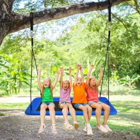 Infans 700lb Giant 60" Platform Tree Swing Outdoor w/ 2 Hanging Straps Blue image {7}