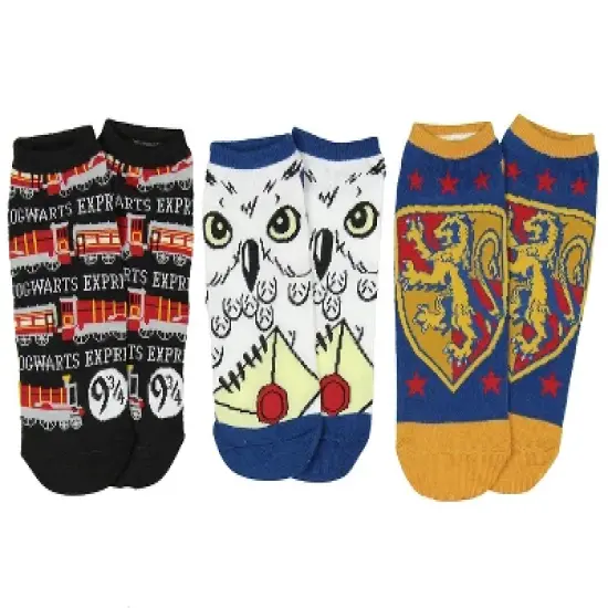Harry Potter Socks All Over Designs No-Show Ankle Socks 5 Pack image {2}
