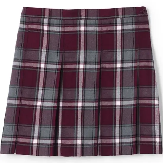 Lands' End School Uniform Girls Plaid Box Pleat Skirt Top of the Knee image {5}