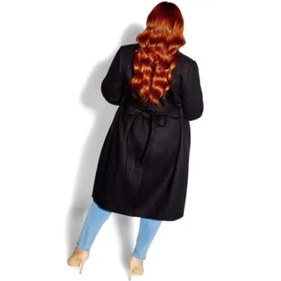 Women's Plus Size Sassy Military Coat - black | CITY CHIC image {1}