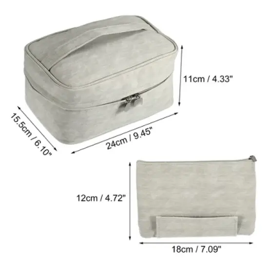 Unique Bargains Cosmetic Brush Organizer Women's Travel Makeup Bag 1 Set image {3}