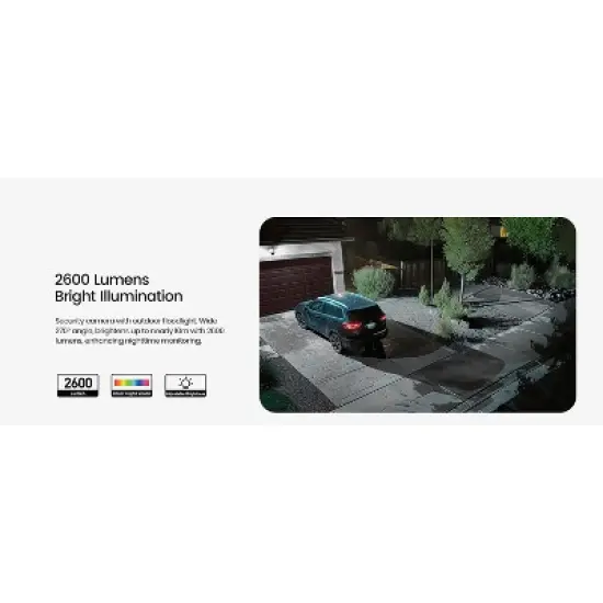 aosu Floodlight Cam Pro 360&deg; PTZ Motion-Sensing Wi-Fi&reg; AI-Smart 3K Security Camera with 2 Wired Integrated LED Flood Lights, 2,600 Lumens in White image {6}