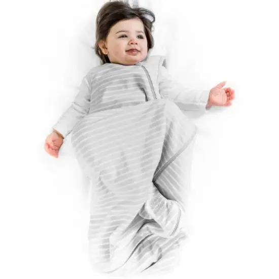 Woolino 4 Season Basic Baby Swaddle Wrap, Merino Wool, Birch Gray, 0-6 Months image {2}