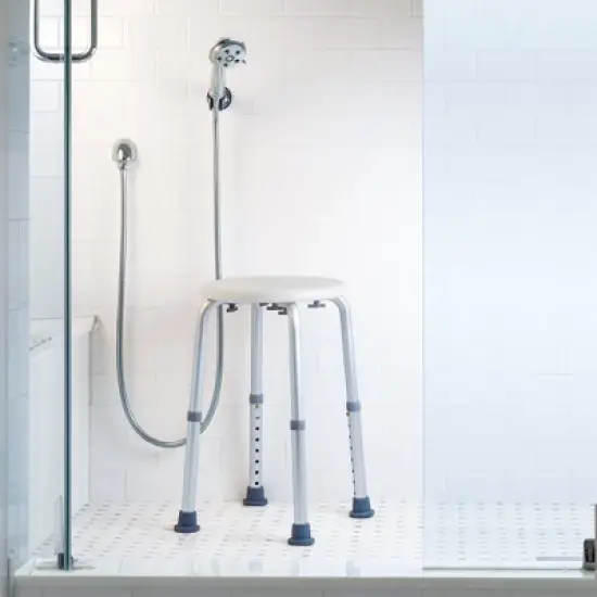 McKesson Shower Stool, Aluminum Bath Seat - 300 lbs Capacity, 1 Count image {2}