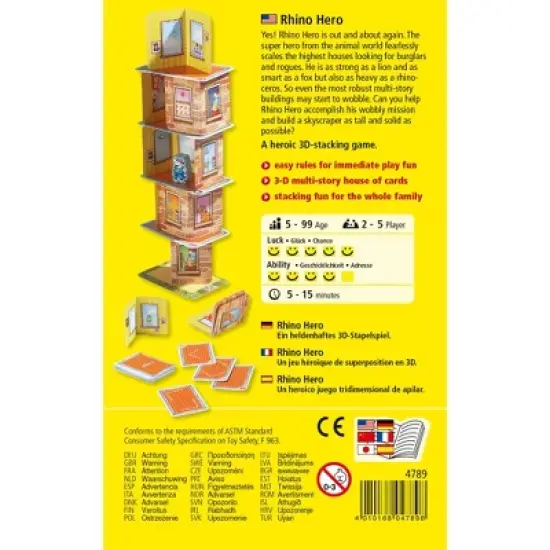 HABA Rhino Hero A Heroic Stacking Card Game for Ages 5 and Up - Triple Award Winner image {12}