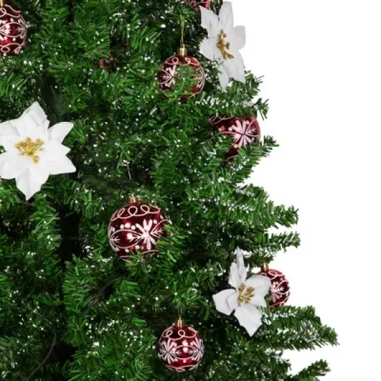 Northlight Lighted Musical Snowing Artificial Christmas Tree - 6' - White LED Lights image {2}