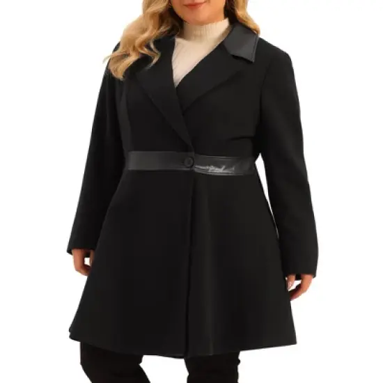 Agnes Orinda Women's Plus Size Fashion Notched Lapel Single Breasted Long Overcoats image {5}