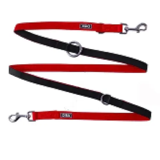 DDOXX 6.6 ft 3-Way Adjustable Airmesh Small Dog Leash - Red image {3}