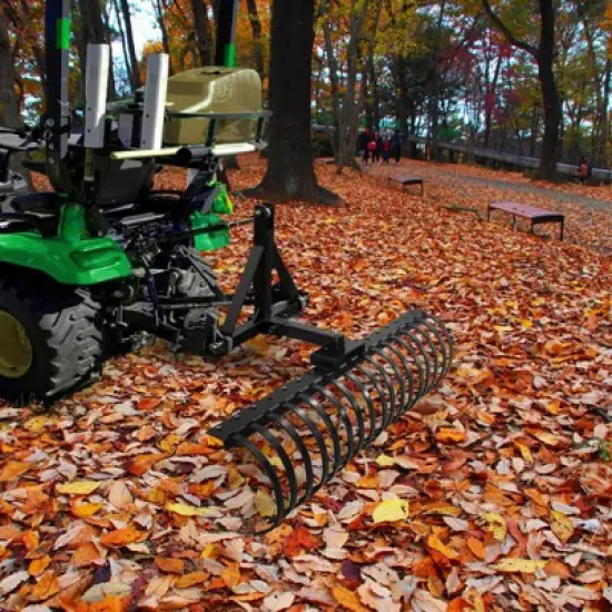 Lawn Rake, Pine Straw Rake Tow Behind - 125cm Work Width Dethatcher with 17 Steel Tines, Fits 2-Inch Receiver for Tractors, ATV/UTV image {6}