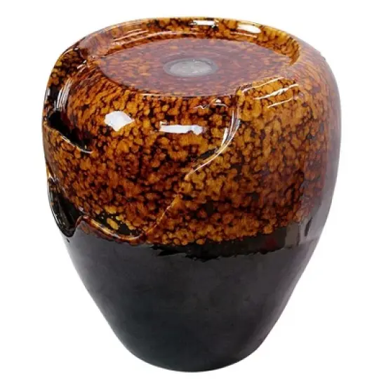 Design Toscano Burnt Umbra Ceramic Jar Garden Fountain - Brown image {2}