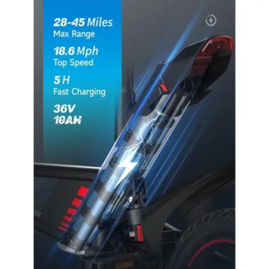 MASTGOAL 14" 450W Folding Electric Bike for Adults Teens, 18.6MPH 36V/10AH, Commuter Cruiser City Ebike image {2}