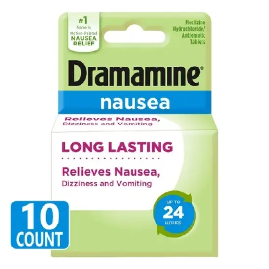 Dramamine-N Long Lasting Nausea Relief Tablets for Nausea, Dizziness & Vomiting - 10ct image {6}